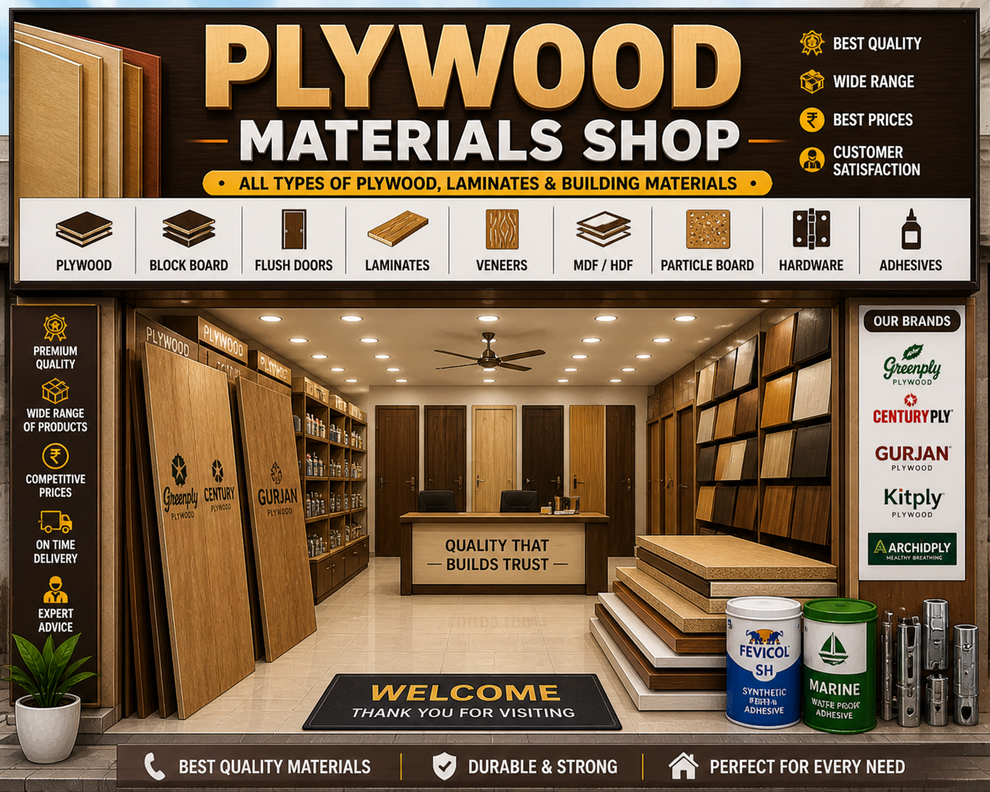 Plywood materials Shops
